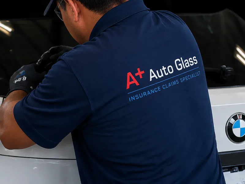 Auto Glass of Sacramento technician on a mobile windshield service call